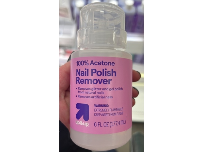 Up And Up Pump Bottle 100% Acetone Nail Polish Remover, 6 fl oz/177.4 mL