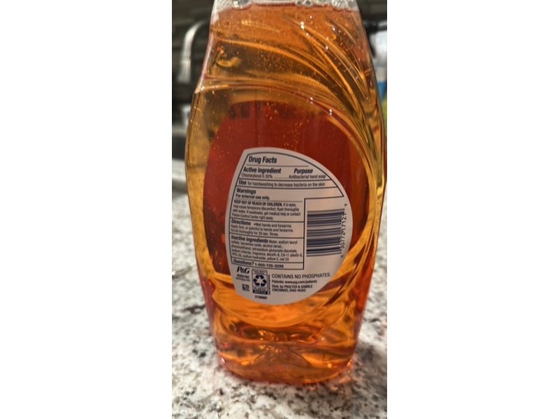 Dawn Antibacterial Dishwashing Liquid, Orange, 30.8 fl oz/910 mL