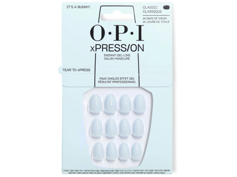 OPI Xpress/on Instant Gel-Like Salon Manicure Kit, Classic, It's A Bunny, 30 Count