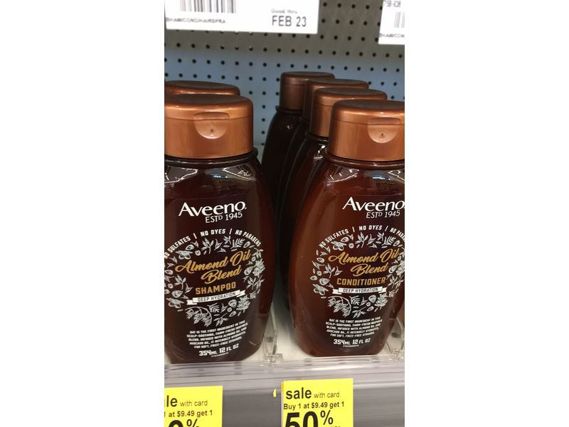 Aveeno Almond Oil Blend Shampoo, Deep Hydration, 12 fl oz / 354 mL