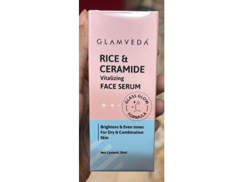 Glamveda Vitalizing Face Serum, Rice & Ceramide, 30 mL