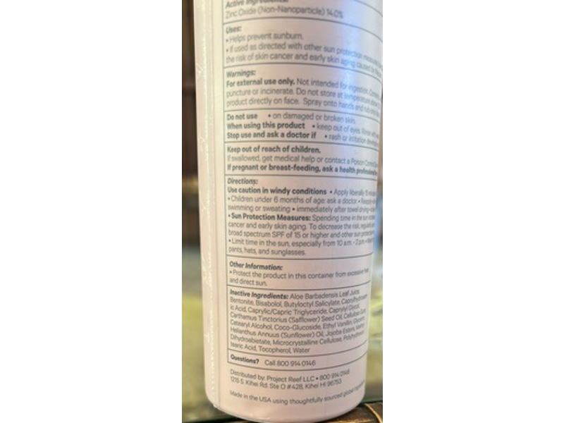 Project Reef Mineral Sunscreen Mist, SPF 30, 5 fl oz/148 mL