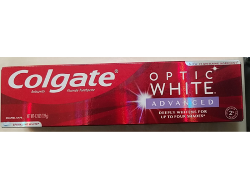 Colgate Optic White Toothpaste, Advanced, 4.2 oz/119 g, Pack Of 3