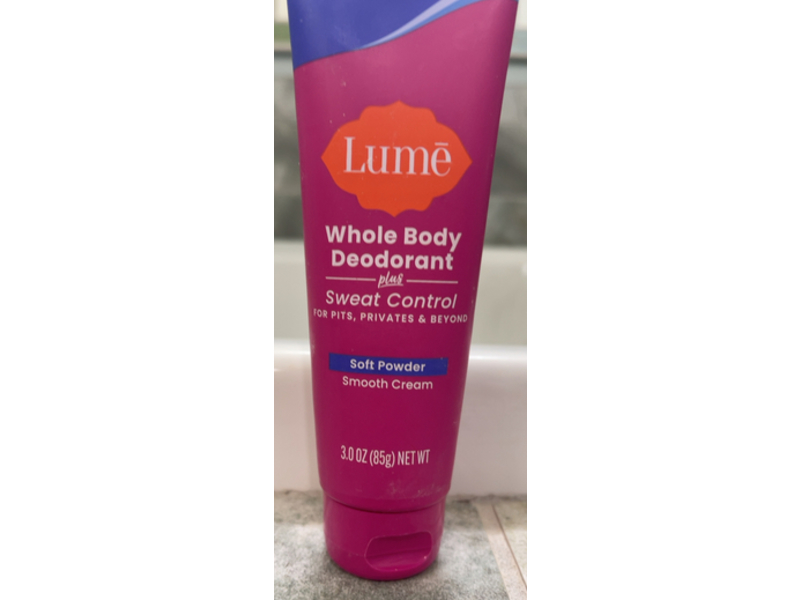 Lume Whole Body Smooth Cream Deodorant, Soft Powder, 3 oz/85 g, 2 Count