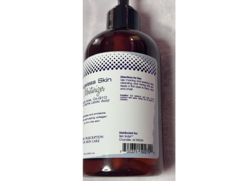 Skin Script Ageless Skin Moisturizer, Aloe + Co-Q10 & Alpha Lipoic Acid, 8 fl oz/240 mL