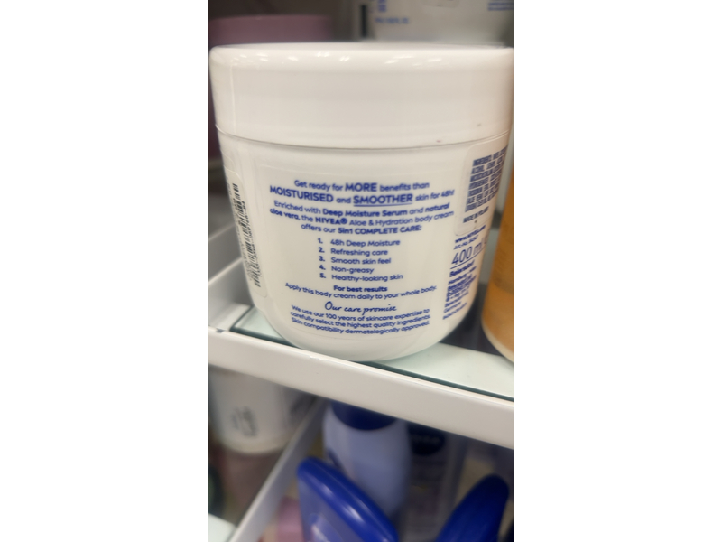 Nivea Body Cream, Aloe & Hydration, 13.52 oz/400 mL