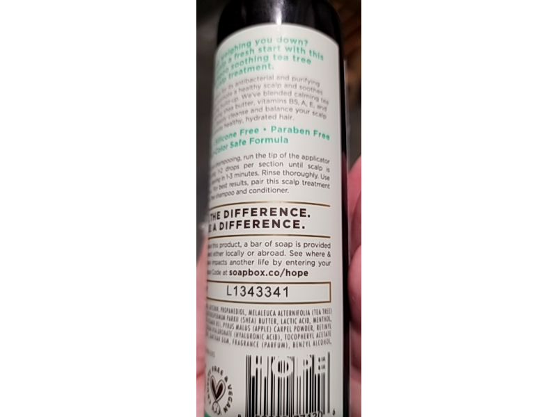 Soapbox Soothing Scalp Treatment, Tea Tree, 5 fl oz/147 mL