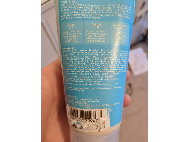 Sheamoisture Smooth & Tame Blow Out Creme, Argan Oil, Almond Milk, Color Safe, 6 fl oz/117 mL