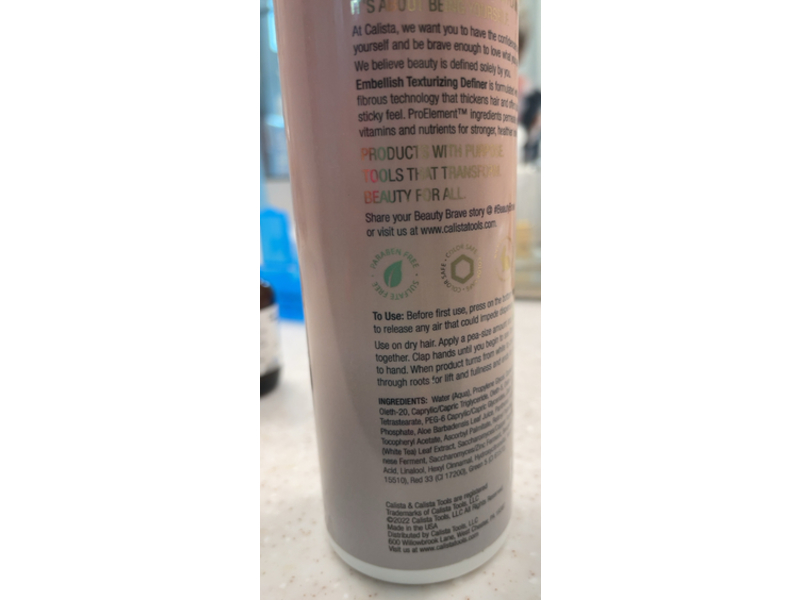 Calista Embellish Texturizing Definer, 5.07 oz/150mL