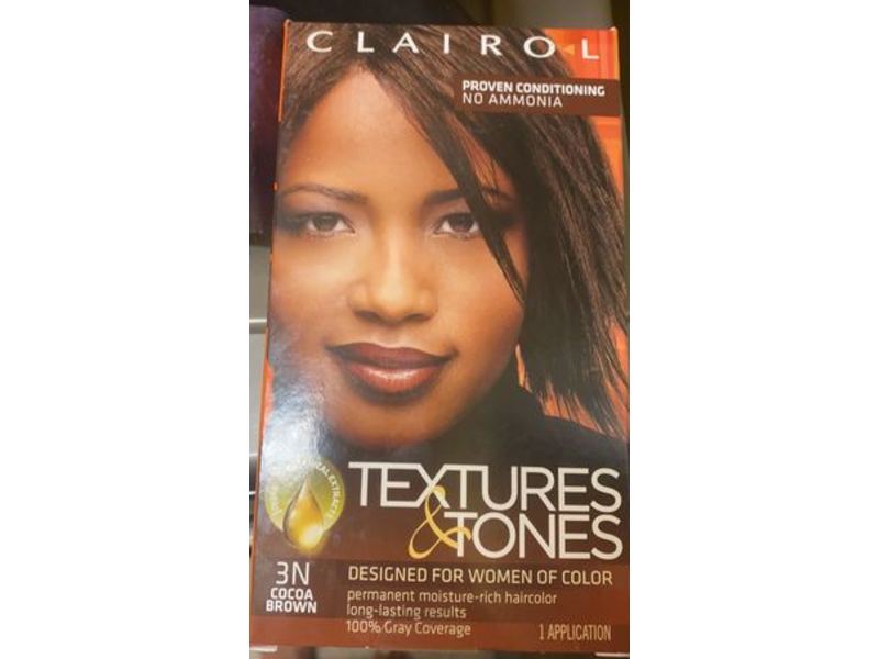 Clairol Textures & Tones Permanent Hair Color, 3N Cocoa Brown, 1 Application