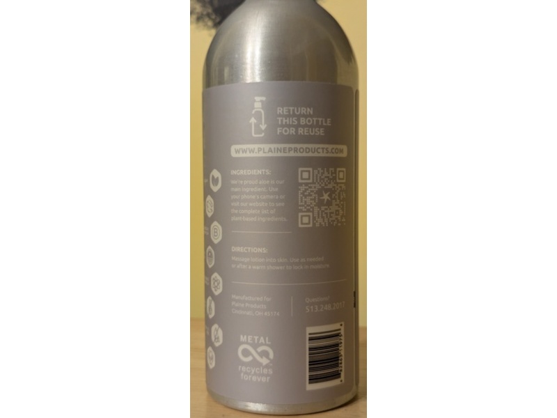 Plaine Products Refillable Body Lotion, Unscented, 16 oz/473 mL