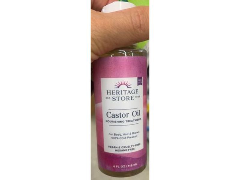 Heritage Store Castor Oil, 4 fl oz/118 mL