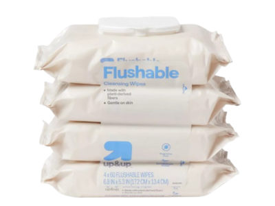 Up & Up Flushable Cleansing Wipes, 240 Count