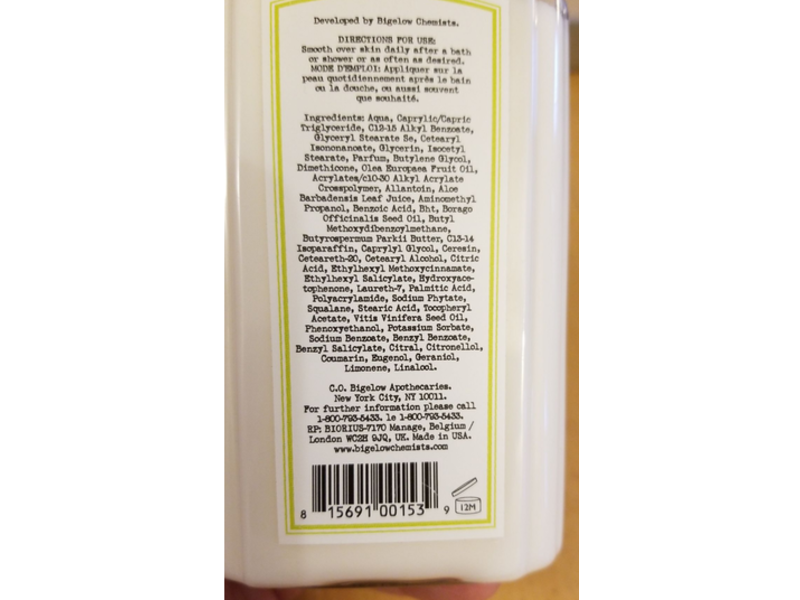 C.O. Bigelow Village Perfumer Body Lotion, Lime & Coriander, 10 fl oz/295 mL