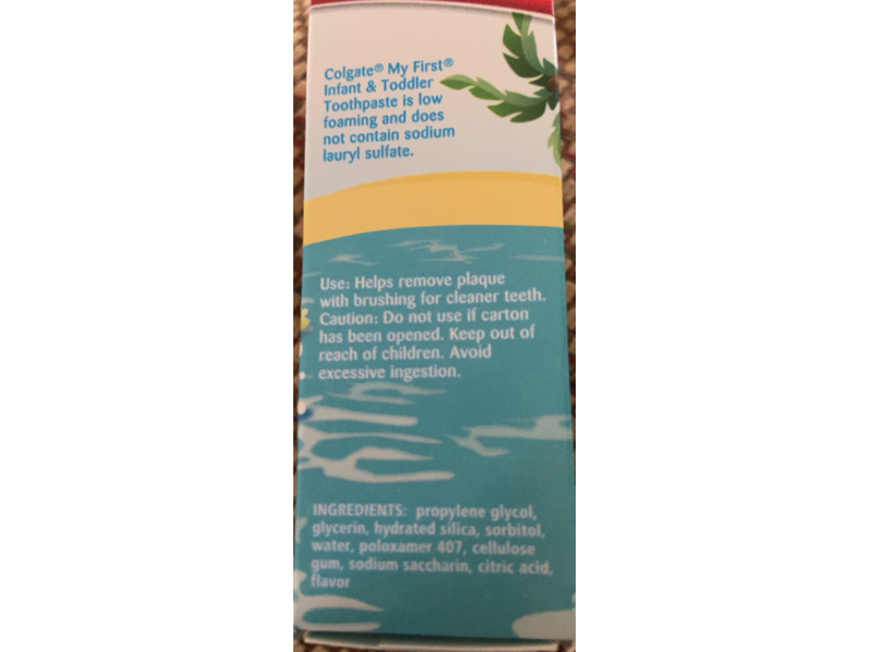 Colgate Kids My First Toothpaste, Mild Fruit, 1.75 oz/49.6 g