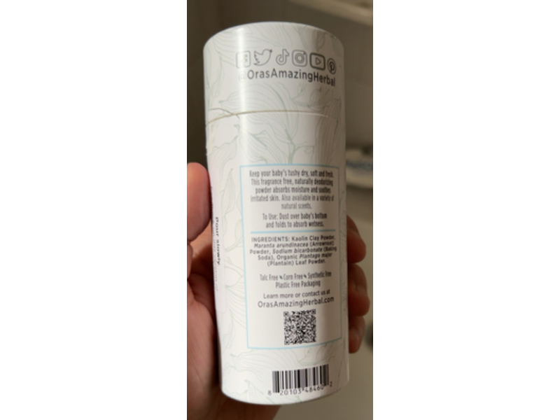 Ora’s Amazing Herbal Pure & Simple Baby Powder, 2.5 oz/71 g