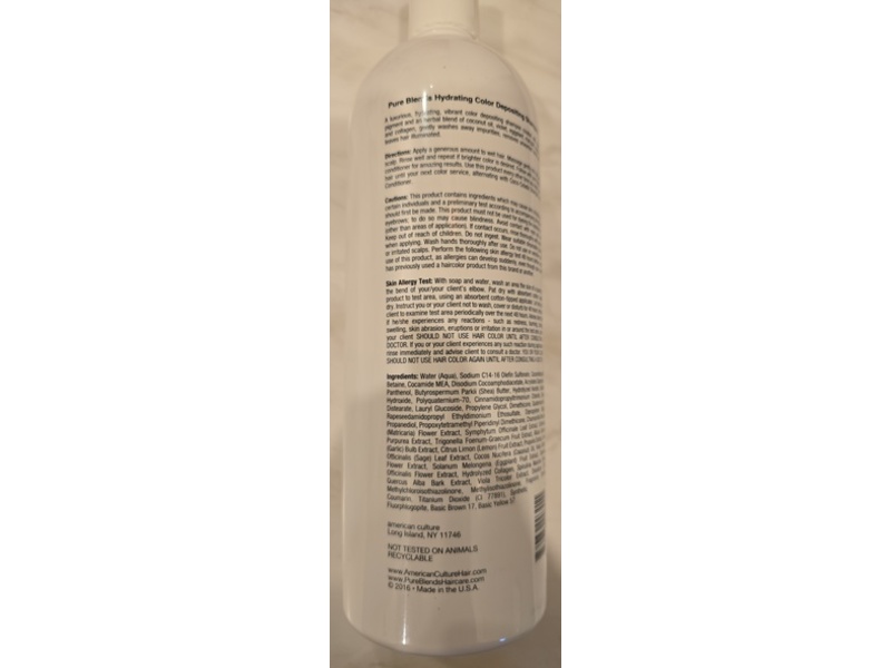 Pure Blends Hydrating Color Depositing Shampoo, Sun, 33.8 fl oz/1000 mL