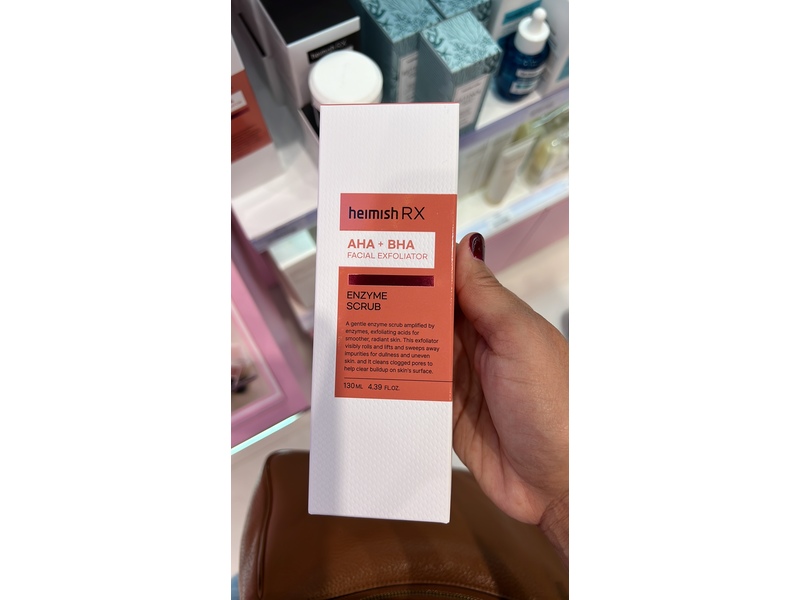 Hemish RX Facial Exfoliator Enzyme Scrub, AHA + BHA, 4.39 fl oz/130 mL