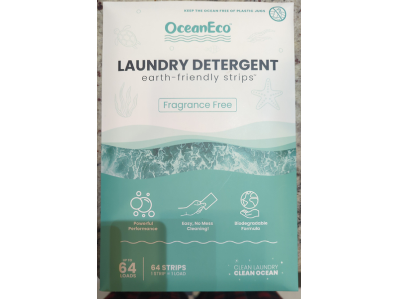 OceanEco Laundry Detergent Strips, 64 Loads, 64 Strips