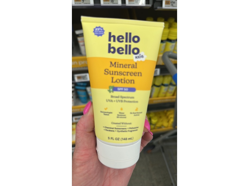 Hello Bello Kids Mineral Sunscreen Lotion, SPF 50, 5 fl oz/148 mL