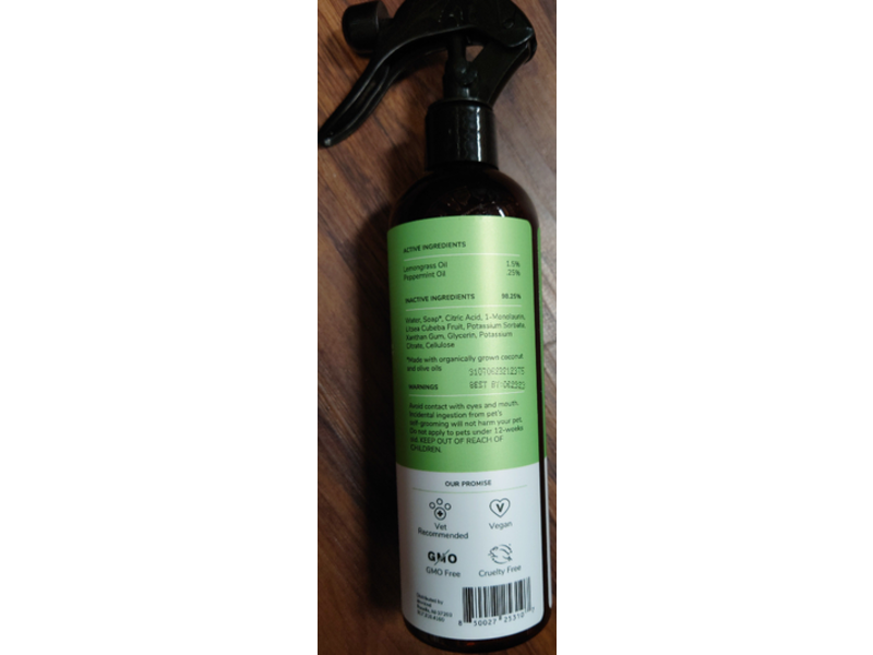 Kin+Kind Flea + Tick Prevent! Protect Spray, Lemongrass, 12 fl oz/354 mL