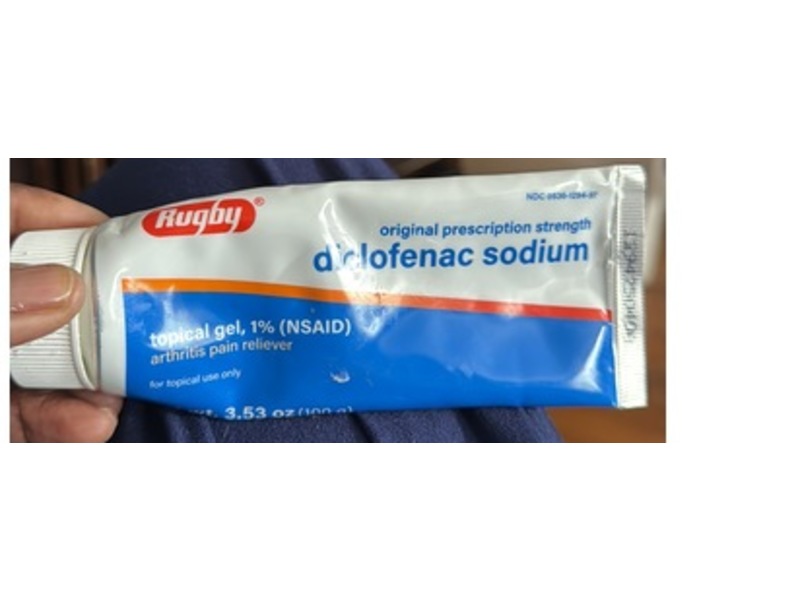 Rugby Diclofenac Sodium Topical Gel 1% Arthritis Pain Reliever, 3.53 oz/100 g