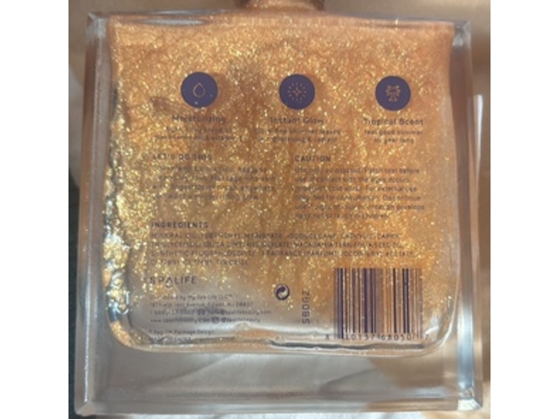 SpaLife Radiate Multi-Purpose Shimmering Dry Oil, Golden Hour - Mango Scent, 3.38 oz/100 mL