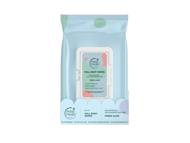 Petal Fresh Pure Full Body Wipes, Fresh Aloe, 60 Count