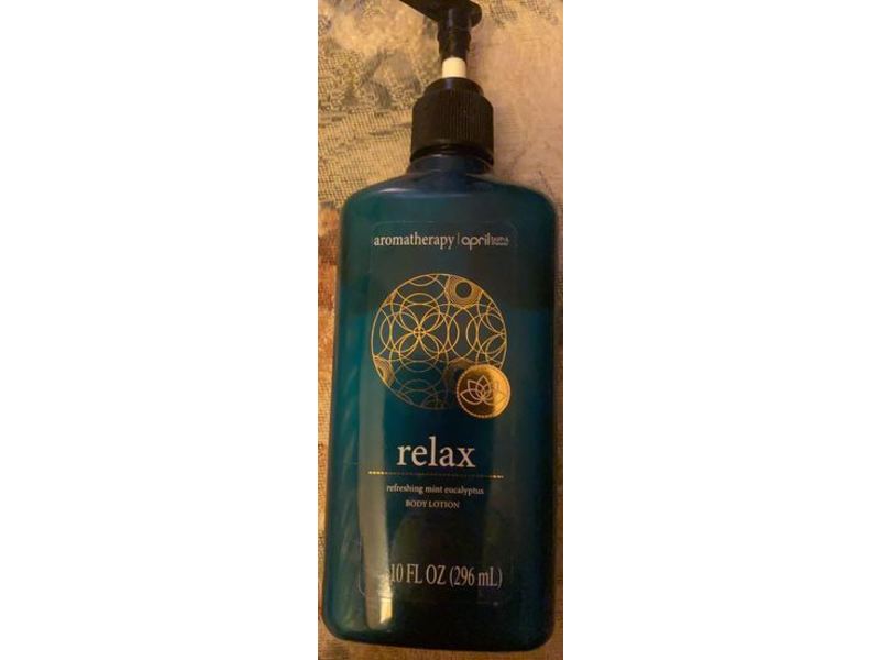 April Bath & Shower Aromatherapy Relax Body Lotion, Refreshing Mint Eucalyptus, 10 fl oz/296 mL