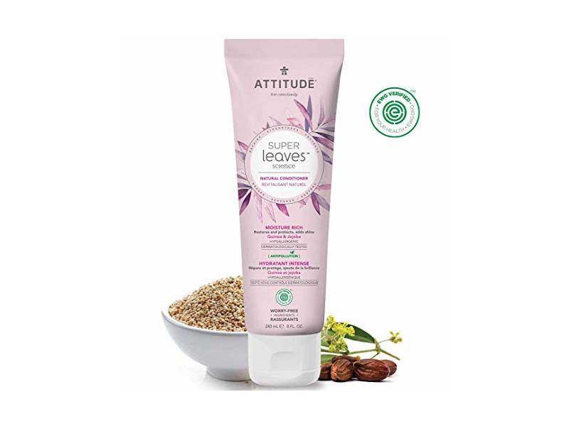 Attitude Super Leaves, Hypoallergenic Moisture Rich Conditioner, Quinoa & Jojoba, 8 fl oz