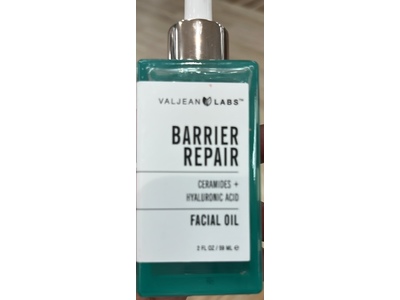 Valjean Labs Barrier Repair Facial Oil, Ceramides + Hyaluronic Acid, 2 fl oz/59 mL