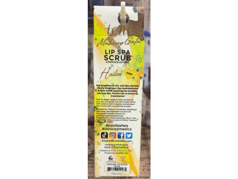 Ioni Lip Spa Scrub Gentle Exfoliant Nourishing Repair, 0.50 oz