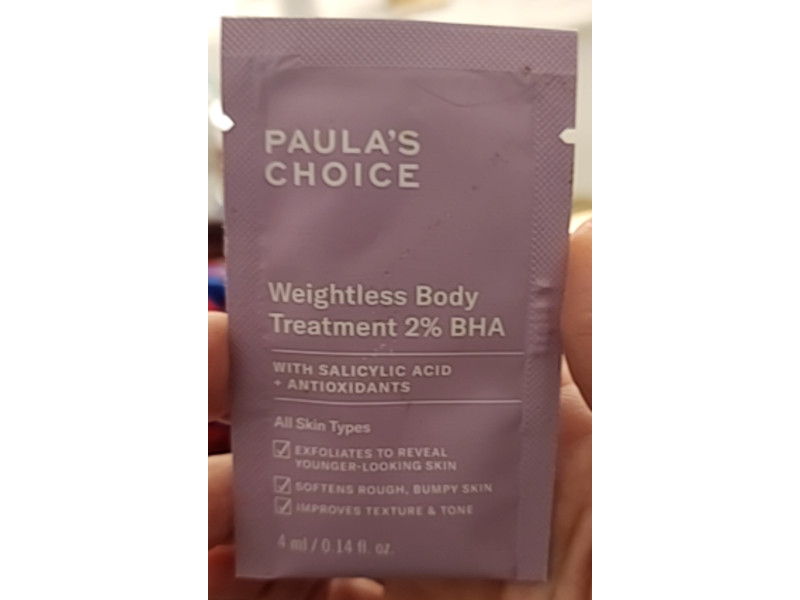 Paula's Choice Weightless Body Treatment 2% BHA, Salicylic Acid + Antioxidants, 0.14 fl oz/4 mL