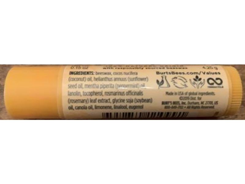 Burt's Bees Lip Balm, Vitamin E & Peppermint Oil, Pack Of 2, 0.15 oz/4.25 g