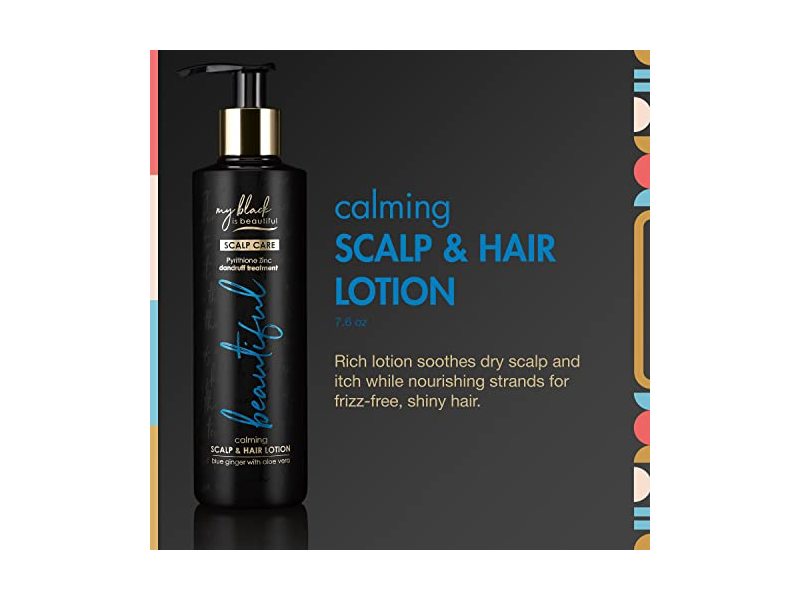 My Black is Beautiful Calming Scalp & Hair Lotion Treatment for Dry Scalp and Damaged Hair, Blue Ginger and Mint, 7.6 fl oz