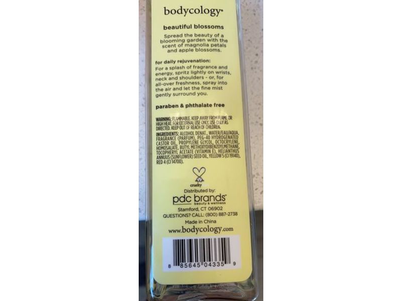 Bodycology Fragrance Mist, Beautiful Blossoms, 8 fl oz/237 mL
