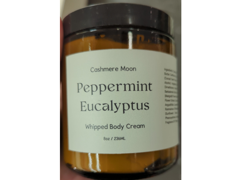 Cashmere Moon Whipped Body Cream, Peppermint, Eucalyptus, 8 oz/236 mL