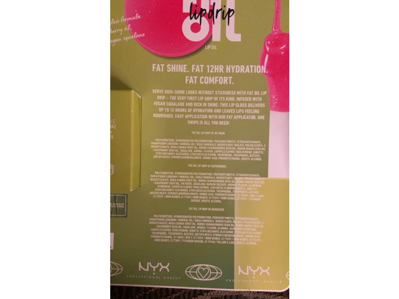 NYX Professional Makeup Fat Oil Lip Drip Trio Kit, 0.16 fl oz/4.8 mL, Pack Of 3