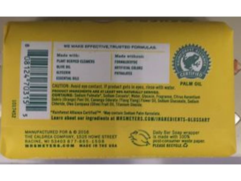 Mrs. Meyer's Clean Day Daily bar soap, Olive Oil & Coconut Oil, Honeysuckle Scent, 5.3 oz/150 g