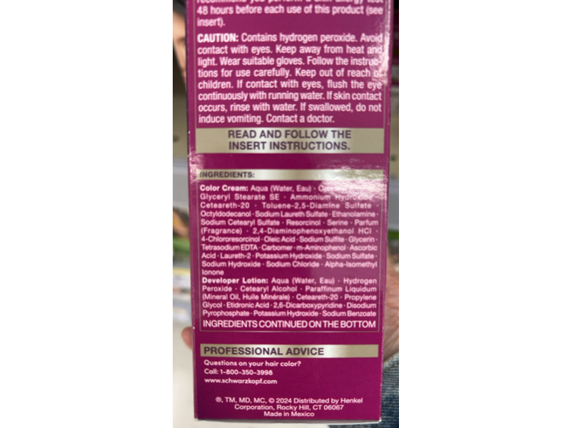 Schwarzkopf Keratin Color Permanent Hair Cream, 1.2 Jet Black, 1 Application