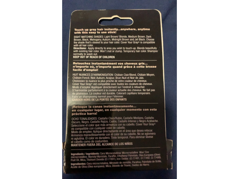 Cover Your Gray Touch-Up Stick, Jet Black, 0.15 oz/4.2 g