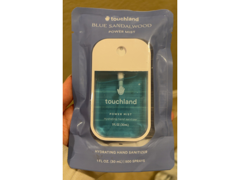 Touchland Power Mist Hydrating Hand Sanitizer, Blue Sandalwood, 1 fl oz/30 mL
