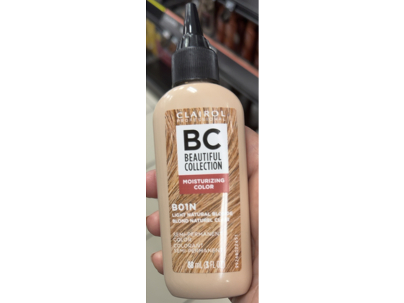 Clairol Professional Beautiful Collection Moisturizing Color Semi - Permanent Color, B01N Light Natural Blonde, 3 fl oz/88 mL