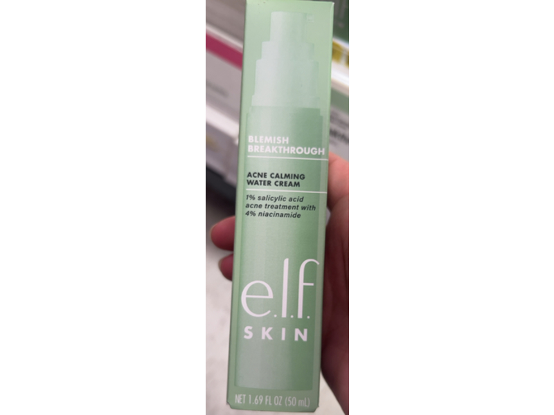 e.l.f. Skin Blemish Breakthrough Acne Calming Water Cream, Salicylic Acid, 1.69 fl oz/50 mL