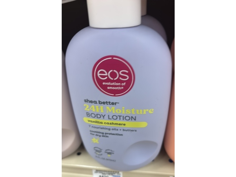 EOS Shea Butter Moisture Body Lotion, Vanilla Cashmere, 16 fl oz/473 mL