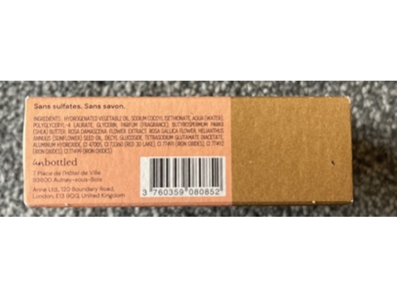 Unbottled Body Wash Bar, Rose & Karite, 110 g