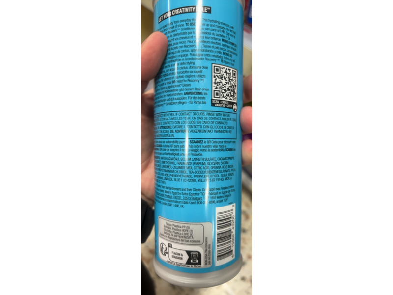 Bed Head Tigi Recovery Moisture Rush Shampoo, 13.53 fl oz/400 mL