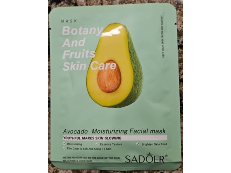 Sadoer Botany And Fruits Moisturizing Facial Mask, Avacado, 25 g