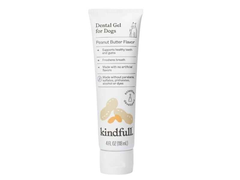 Kindfull Dogs Dental Gel, Peanut Butter Flavor, 4 fl oz/118 mL
