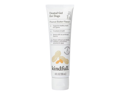 Kindfull Dogs Dental Gel, Peanut Butter Flavor, 4 fl oz/118 mL